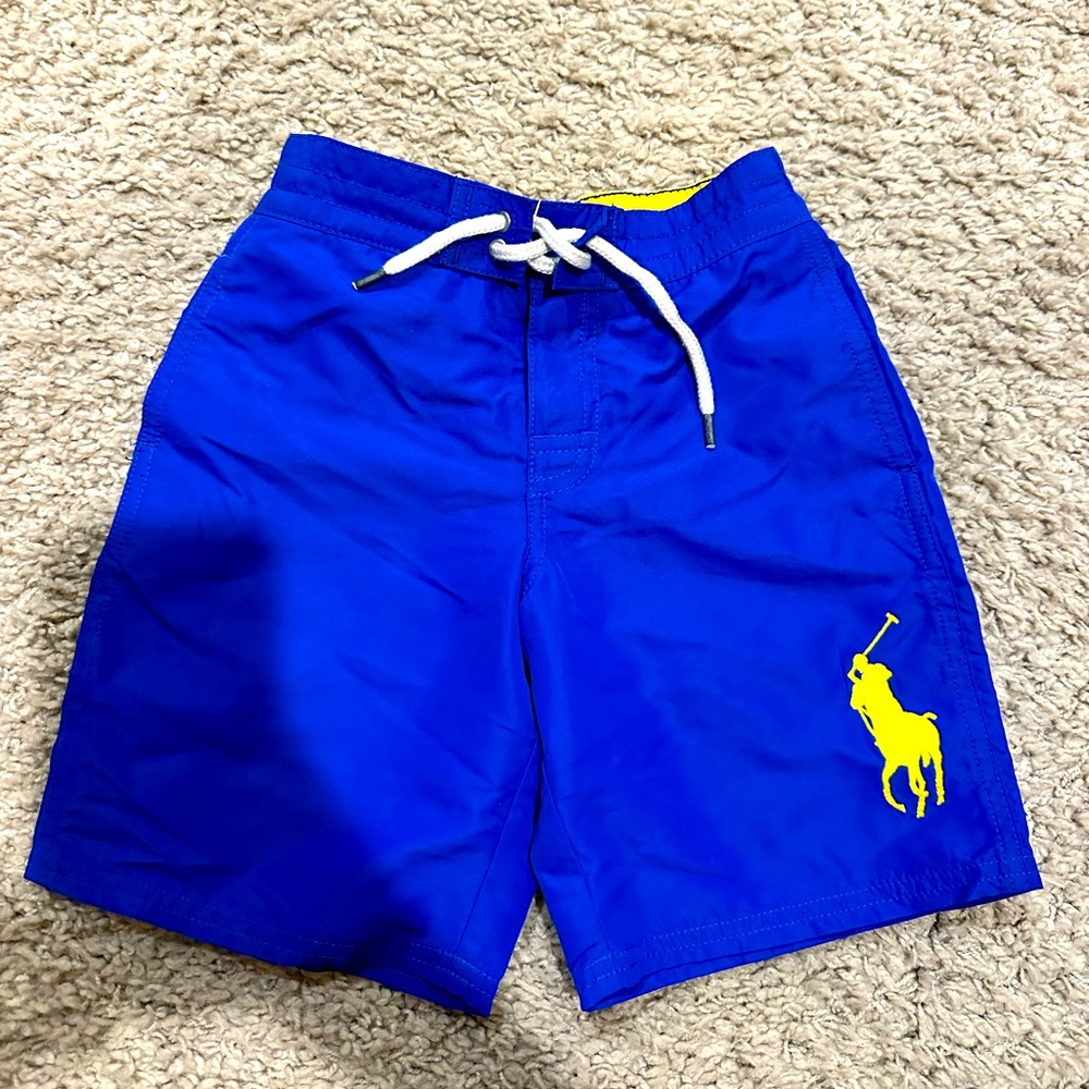 Polo by Ralph Lauren Green and Blue Swim Trunks Quick-Dry Relaxed Fit